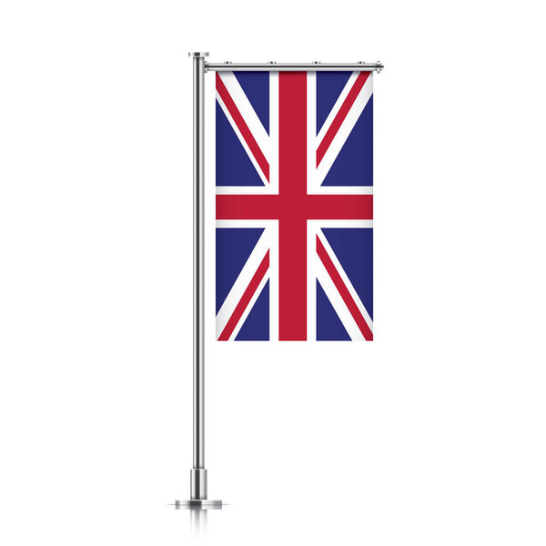 Great Britain flag hanging on a pole.