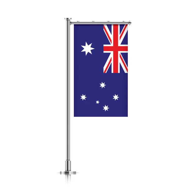 Drapeau australien accroché à un poteau . — Image vectorielle