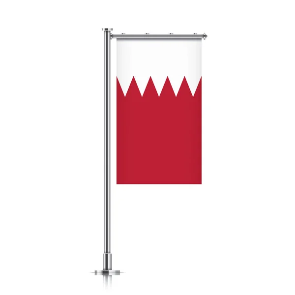 Bendera Bahrain tergantung di tiang . - Stok Vektor