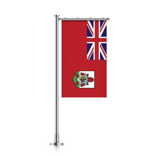 Флаг Бермуд, висящий на шесте . — стоковый вектор