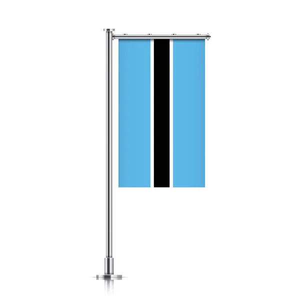 Drapeau du Botswana accroché à un poteau . — Image vectorielle