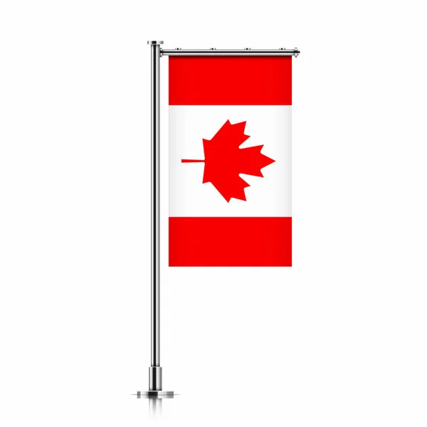 Drapeau du Canada accroché à un poteau . — Image vectorielle