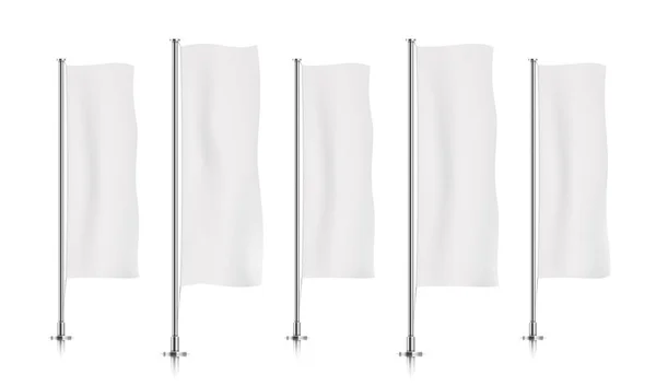 Σειρά από λευκό κατακόρυφοs σημαία σημαίες. — Διανυσματικό Αρχείο