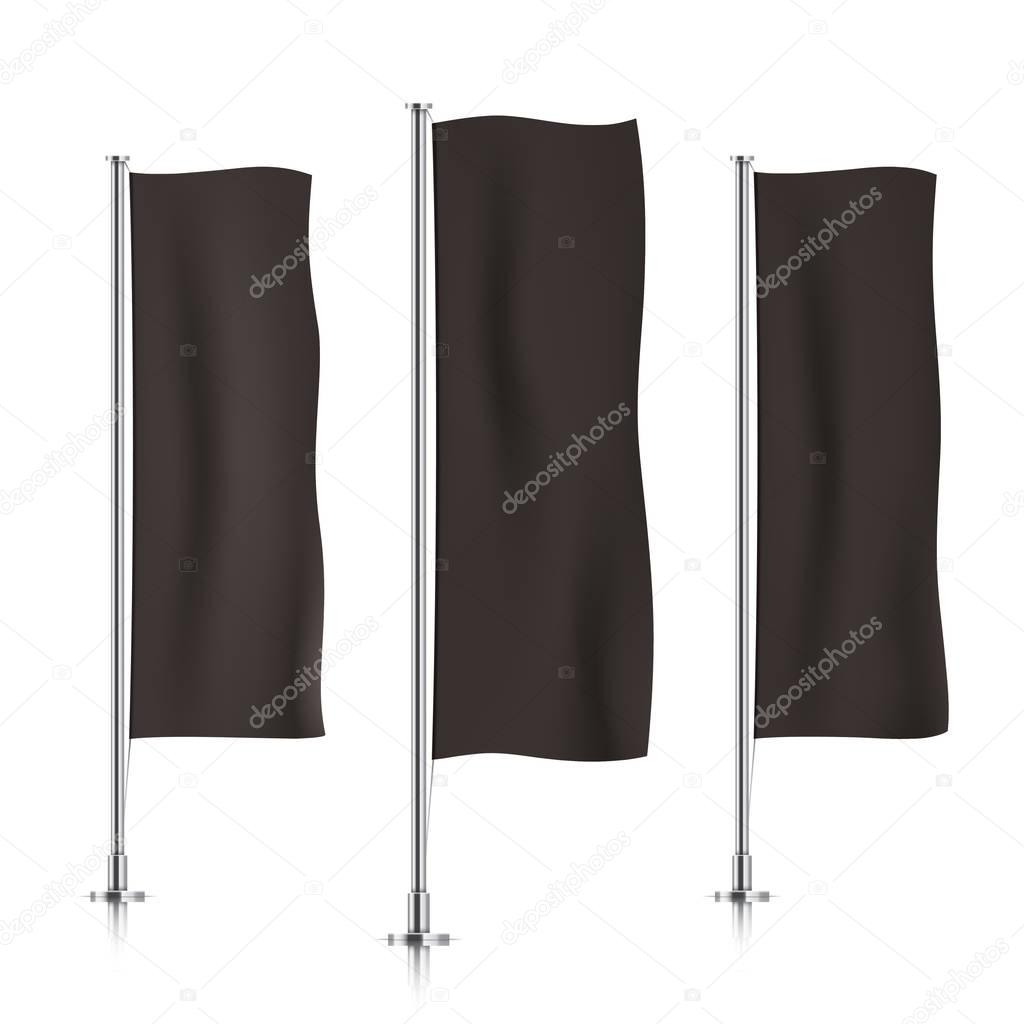 Black vertical banner flag templates.