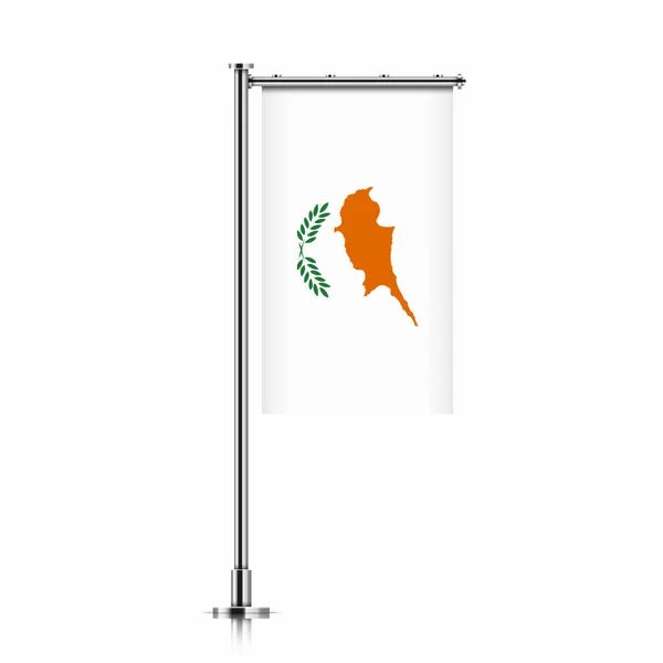 Σημαία της Κύπρου να κρέμεται στον ένα πόλο. — Διανυσματικό Αρχείο