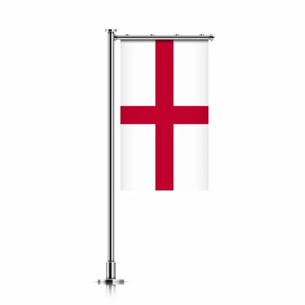 Bandeira da Inglaterra pendurada num poste . — Vetor de Stock