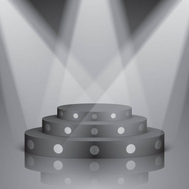 Beyaz noktalar ve aydınlatma ile siyah manzara.