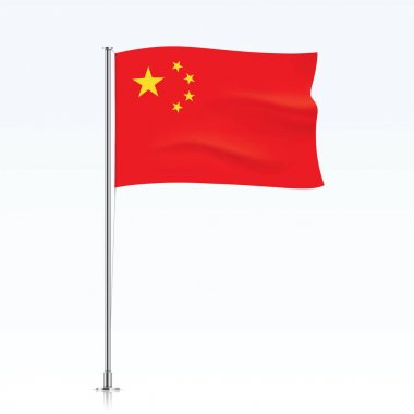 Çin metalik bir direğe sallayarak bayrak.