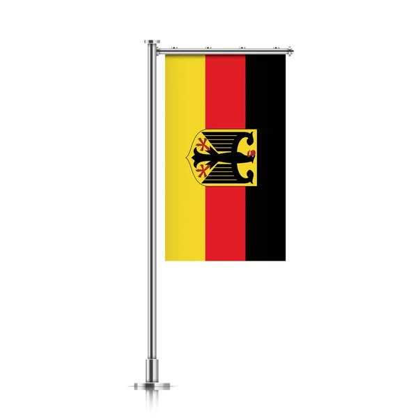 Flag of Germany hanging on a pole. — Stock Vector