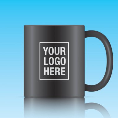 Siyah vektör kahve kupa