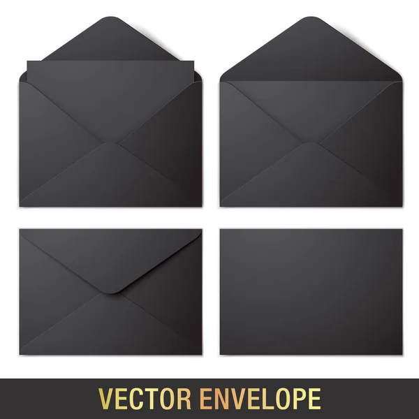 Realistic black vector envelope mockups. Vector Graphics