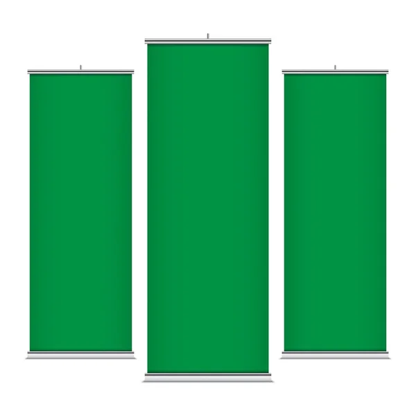 Modelos de banner vertical verde . —  Vetores de Stock