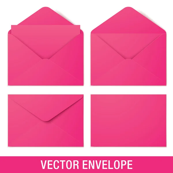 Realistic pink vector envelope mockups. Stock Illustration