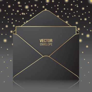 Siyah vektör zarf şablonu.