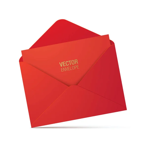Rode vector envelop geïsoleerd op achtergrond. — Stockvector