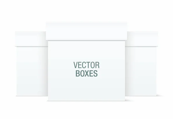 Cajas vectoriales blancas — Vector de stock