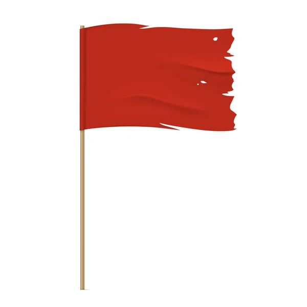 Torn vector red flag template. — Stock Vector