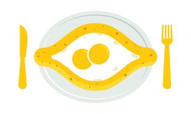 Acara Khachapuri vektör çizim.