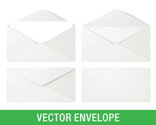 Realistic white vector envelope mockups. Stock Vector