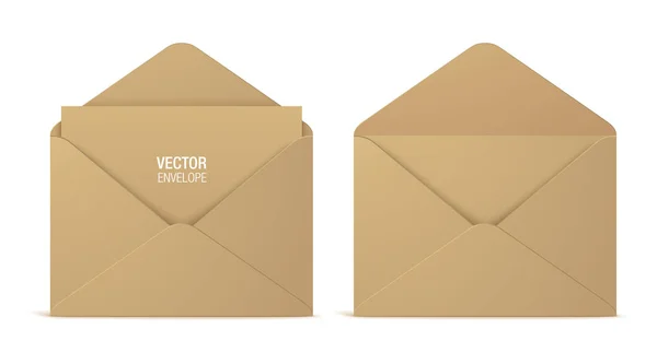 Kraft papír obálky izolované na pozadí — Stockový vektor