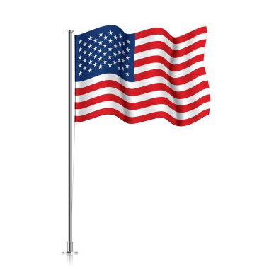 Metalik bir direkte Amerikan bayrağı.