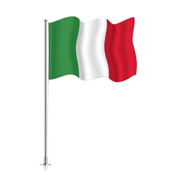 Итальянский флаг на металлическом столбе. — стоковый вектор