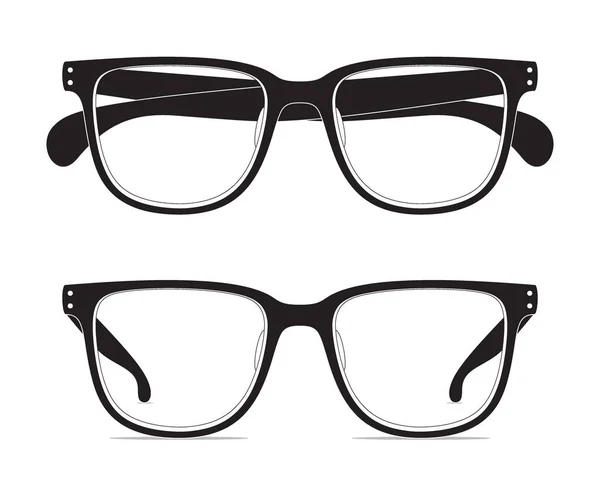 Konturzeichnung von Brillen klassischer Form. — Stockvektor