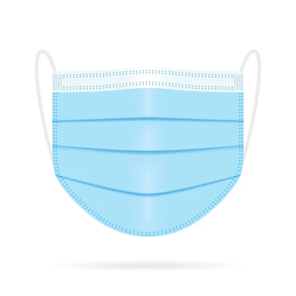 Blauw, vector medisch gezichtsmasker. — Stockvector