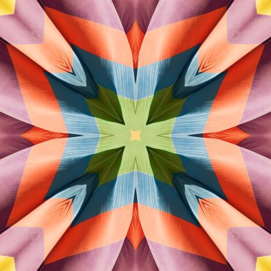 Soyut kaleydoskop arkaplanı. Güzel çok renkli kaleydoskop dokusu.