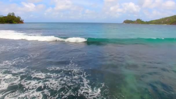 Luftaufnahme von baie lazare beach, mahe island, seychellen 6 — Stockvideo