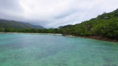 Bağlantı noktası Lanuay Beach, ada Mahe, Seyşel Adaları Hava Panorama