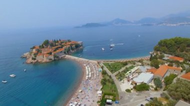 Ada, Karadağ, Sveti Stefan 5 oteller havadan görünümü