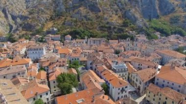 Kotor Old Town ve Dağları, Boka Kotorska, Karadağ 3 havadan görünümü