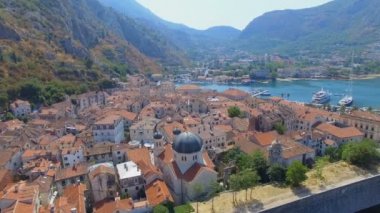 Kotor Old Town ve Bay, Karadağ 2 havadan görünümü