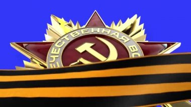 Vatanseverlik Savaşı Emri ve Aziz George Animasyonu mavi ekranda