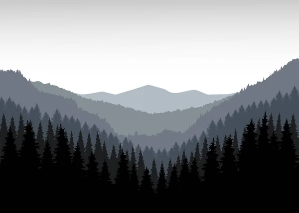Panorama de montañas . — Vector de stock