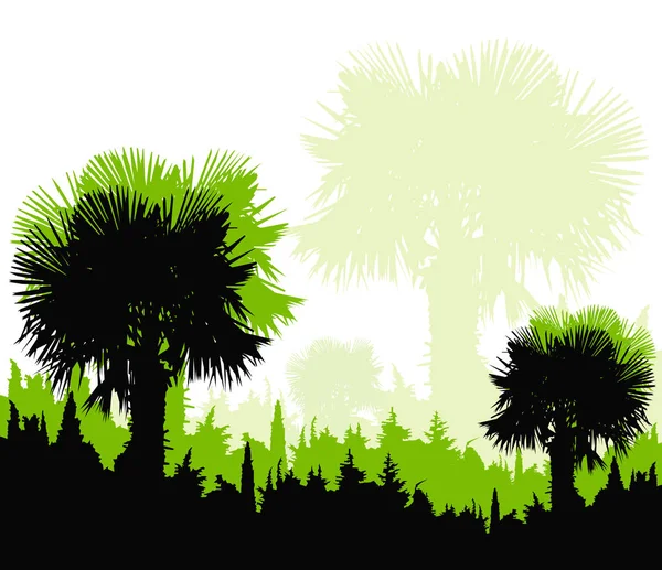 Terrain boisé tropical . — Image vectorielle