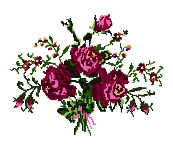 Kleur boeket van bloemen. — Stockvector