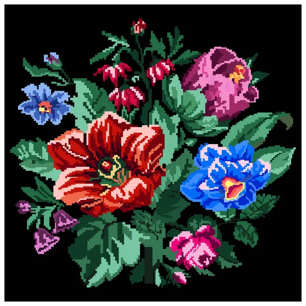 Ramo de color de flores silvestres . — Archivo Imágenes Vectoriales