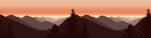 Panorama des montagnes . — Image vectorielle