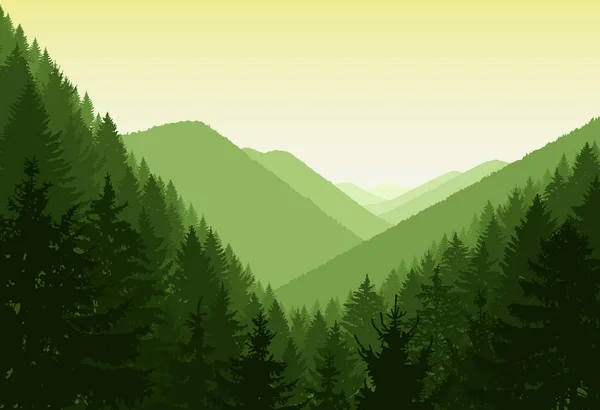 Panorama van de bergen. — Stockvector