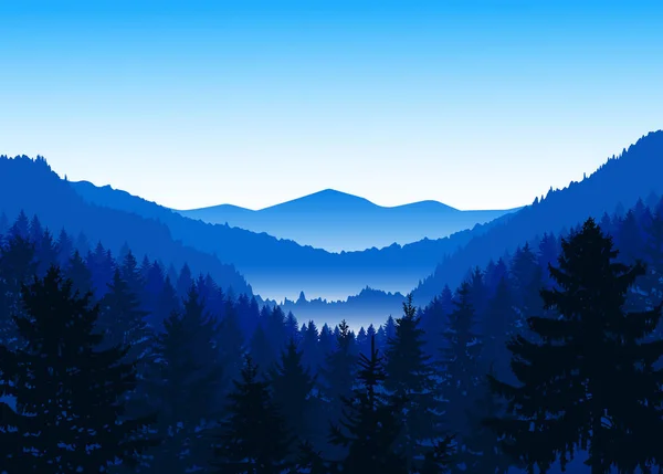 Panorama delle montagne . — Vettoriale Stock