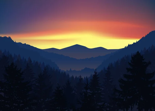 dağların Panoraması. 