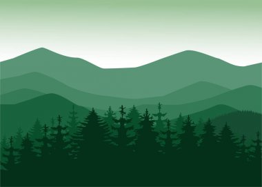 Panorama of mountains  clipart