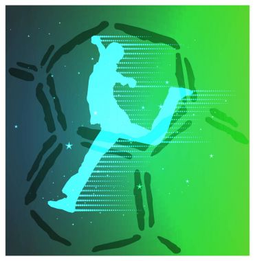 Spor afiş ile adam silüeti. 