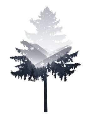 iğne yapraklı ağaç silüeti