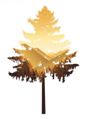 iğne yapraklı ağaç silüeti