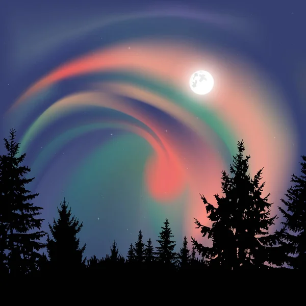 İğne yapraklı ağaçlar silüeti