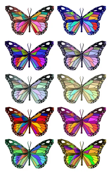 Силуэт бабочек — стоковое фото