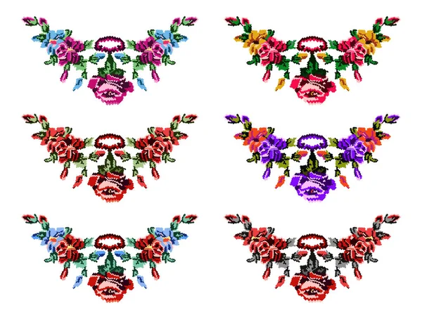 Set of colorful female collars